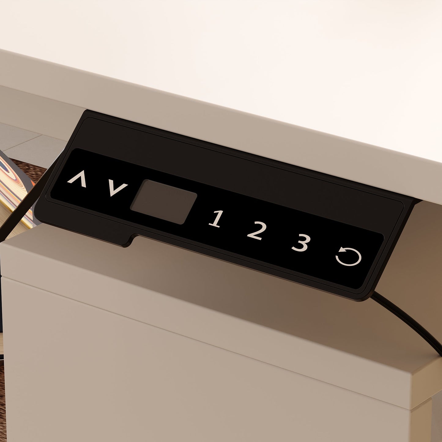 63 inches Modern White U-shaped Standing Desk With Memory Preset Controller