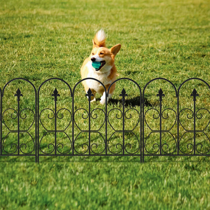 24 inches Modern Classic Black Metal Fencing with 5 Panel(s) Included