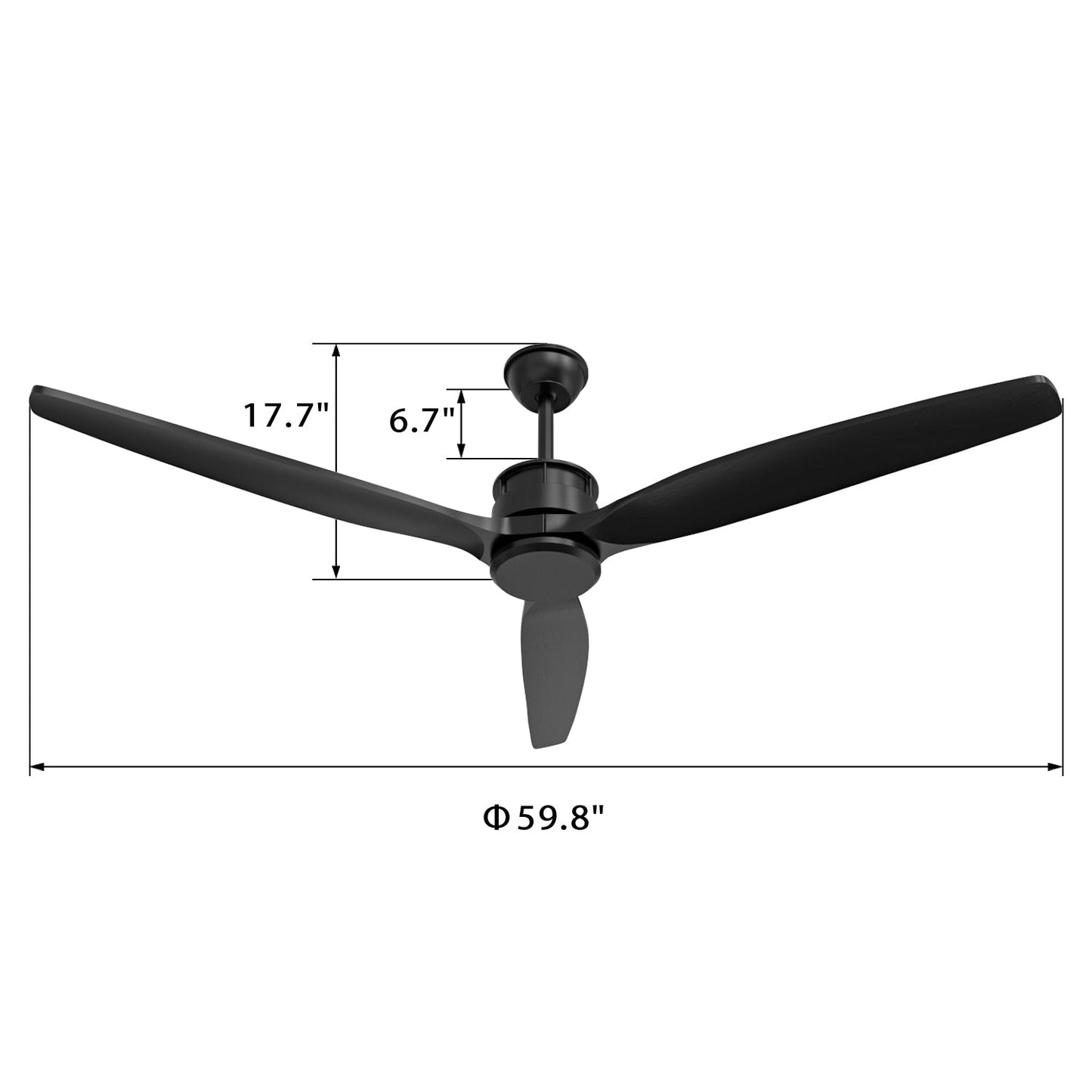 59.8 inches Modern Minimalist Outdoor Ceiling Fan with DC Motor, 6 Speeds and Remote Control
