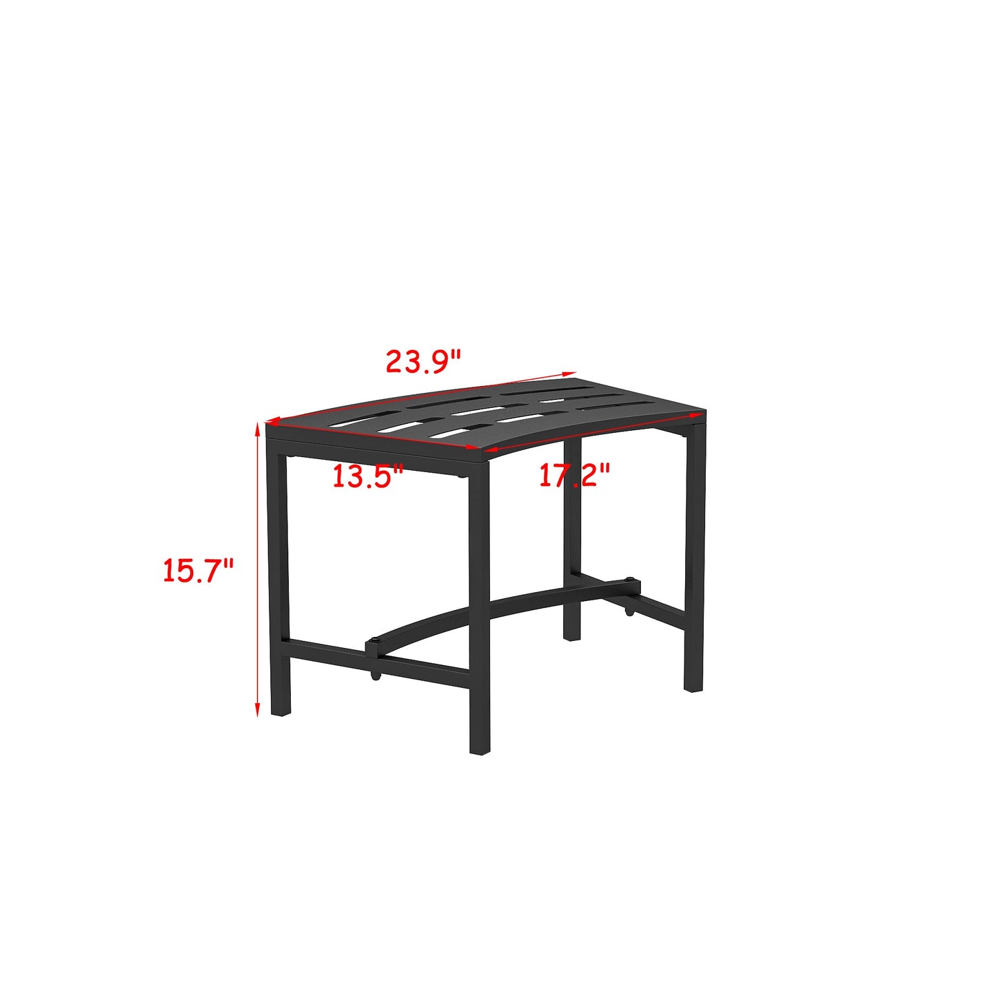 23.9 inch Industrial Black Outdoor Bench (Set of 4)
