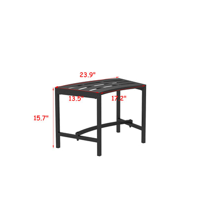 23.9 inch Industrial Black Outdoor Bench (Set of 4)