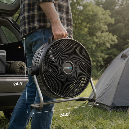 Homevol EVO2 Cordless 6-Speed Lithium Fan with LED Light, Compatible with Dewalt 20V Battery – Classic Black